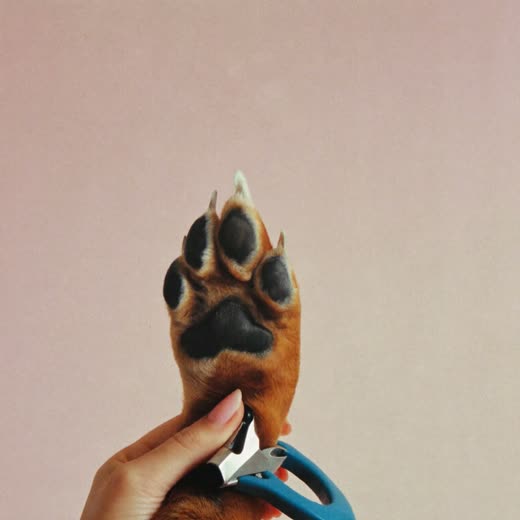 A dog's paw having its nails clipped